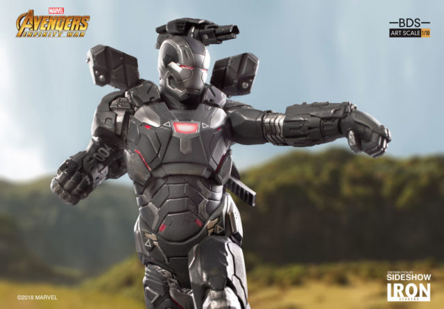 Close-Up of War Machine Iron Studios Avengers Infinity War Statue