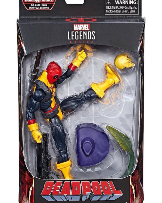 Marvel Legends Deadpool in X-Men Costume Packaged with Madcap Head