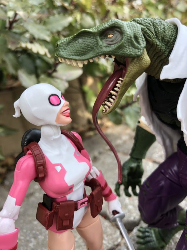 Close-Up of Marvel Legends Lizard Figure Head with Mouth Open