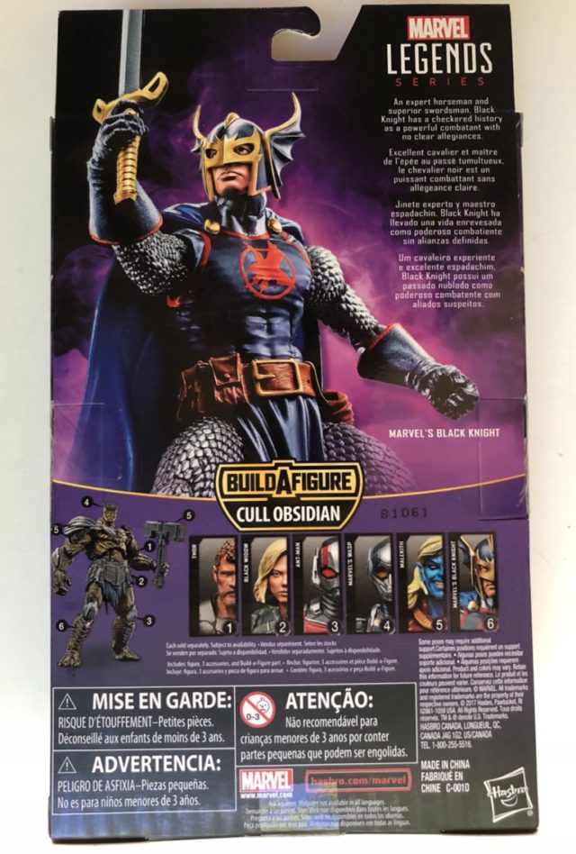 Box Back Marvel Legends Black Knight Action Figure