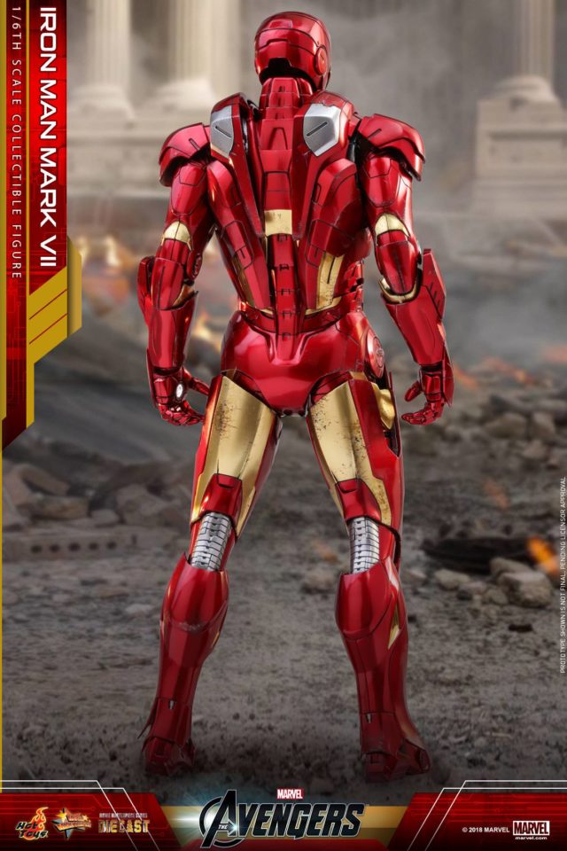 Back of Iron Man Mark VII Hot Toys MMS500 Die-Cast Sixth Scale Figure