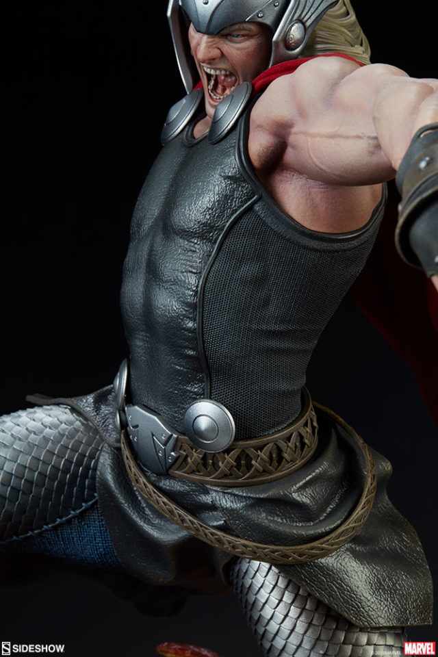 Detailing on Armor of Sideshow Collectibles Breaker of Brimstone Thor Statue