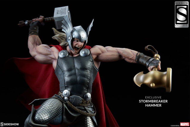 Sideshow Exclusive Thor Breaker of Brimstone Statue with Stormbreaker Hammer