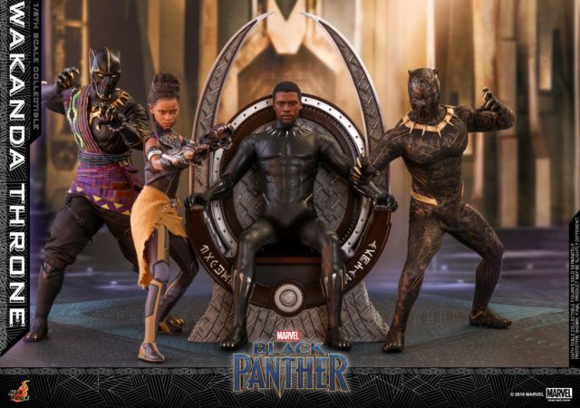 Black Panther Hot Toys Throne with Movie Figures