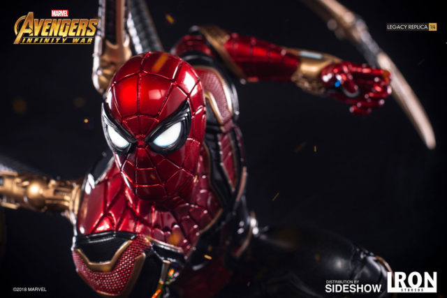 Close-Up of Iron Studios Iron Spider-Man Statue