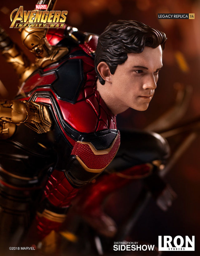 Iron Spider Iron Studios Quarter Scale Statue Tom Holland Unmasked Head