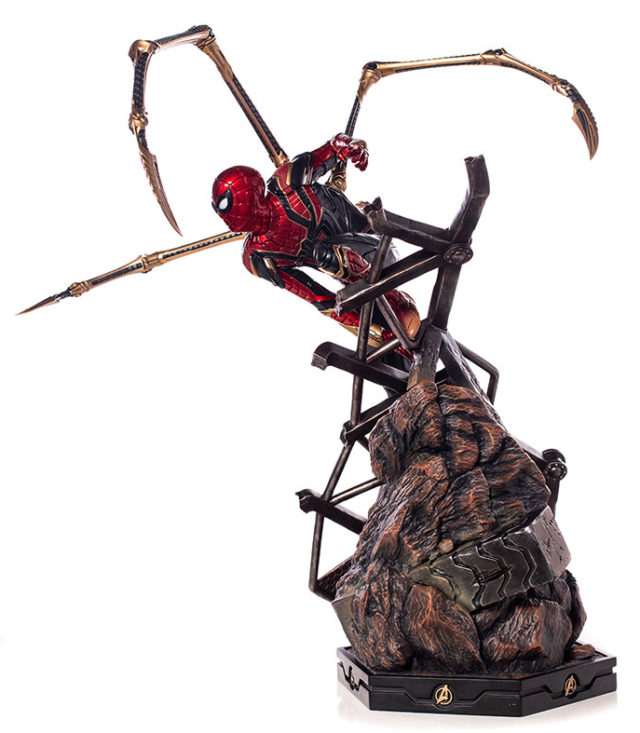 Side View of Iron Studios Iron Spider Statue