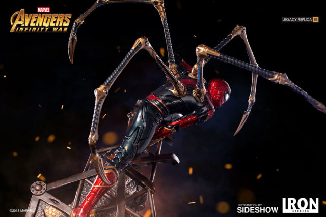 Side of Iron Studios Iron Spider Statue Legacy Replicas