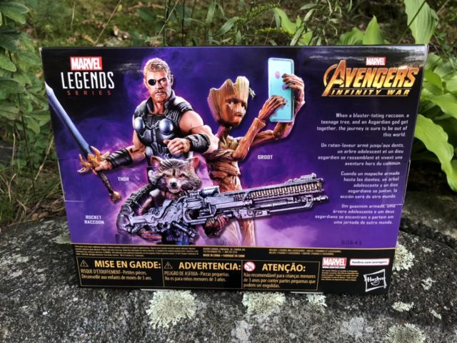 Box Back Marvel Legends Infinity War 3-Pack Exclusive Thor Rocket Groot