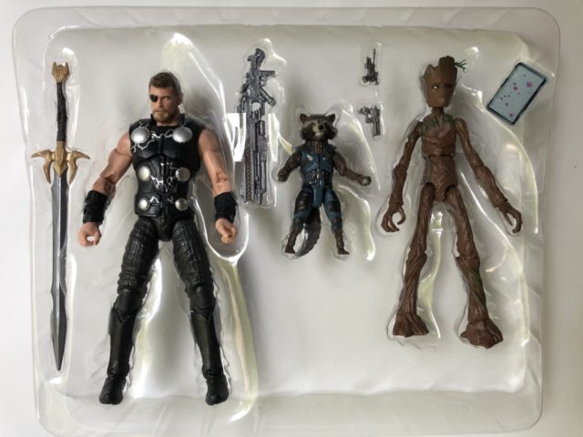 Marvel Legends Exclusive Infinity War 3-Pack Groot Rocket Thor with Accessories