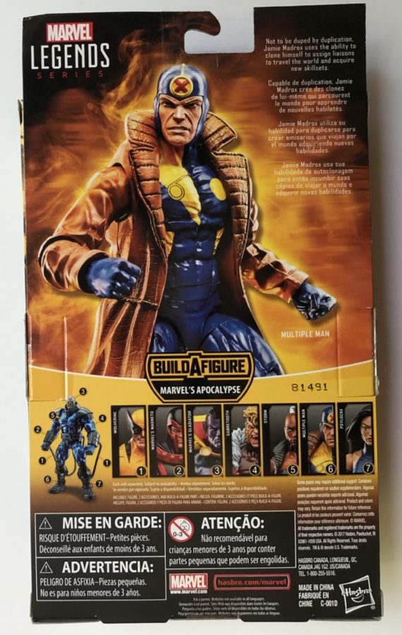 Box Back Marvel Legends X-Men Multiple Man Figure