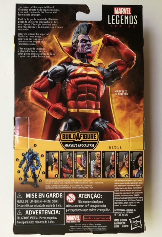 Box Back X-Men Marvel Legends Gladiator Shi'Ar Action Figure
