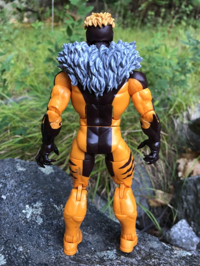 Back of Sabertooth Marvel Legends Apocalypse Series Figure Fur