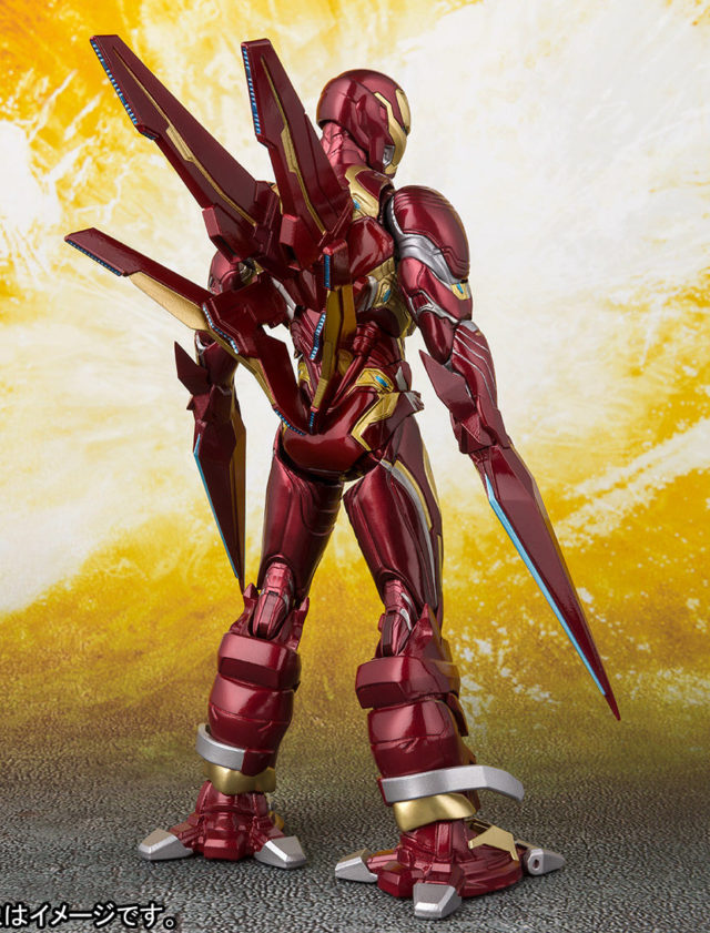 Back of Bandai Infinity War Figuarts Iron Man Mark L Nano Weapons Figure
