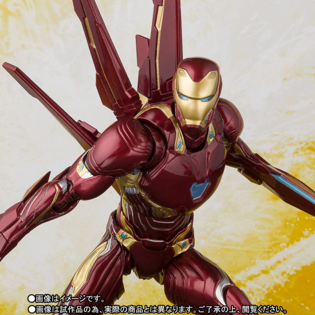 Close-Up of Figuarts Mark 50 Iron Man with Nano Weapons