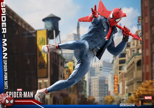 Hot Toys PS4 Spider-Man Spider-Punk Figure Web-Slinging