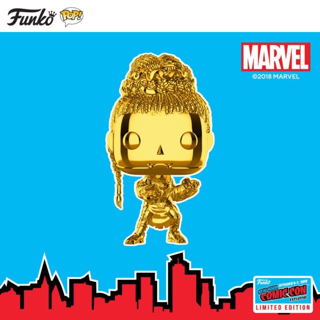 NYCC 2018 Exclusive Funko POP Shuri Gold Chrome 10th Anniversary Vinyl Figure