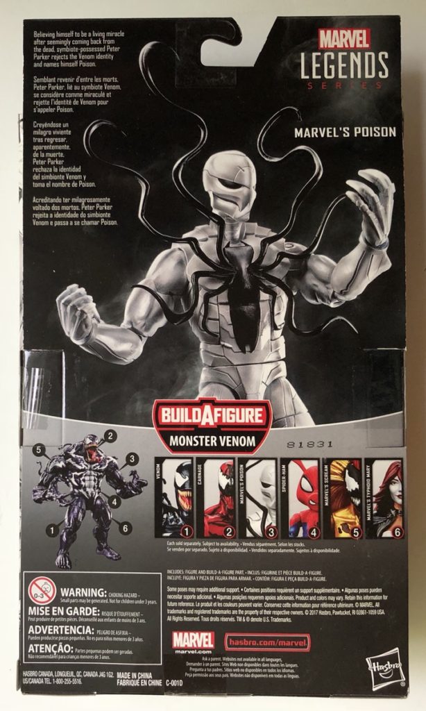 Venom Legends Poison Spider-Man Box Back