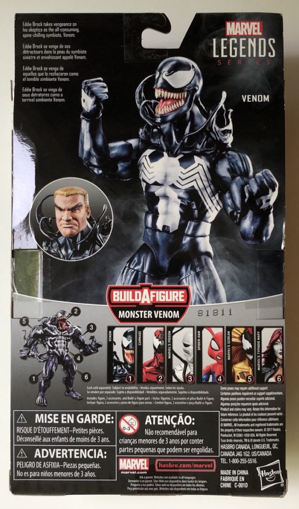 Box Back Venom Legends Eddie Brock Six Inch Figure