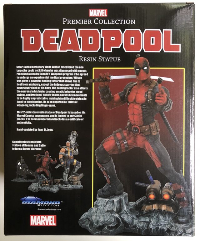 Box Back Marvel Premier Collection Deadpool