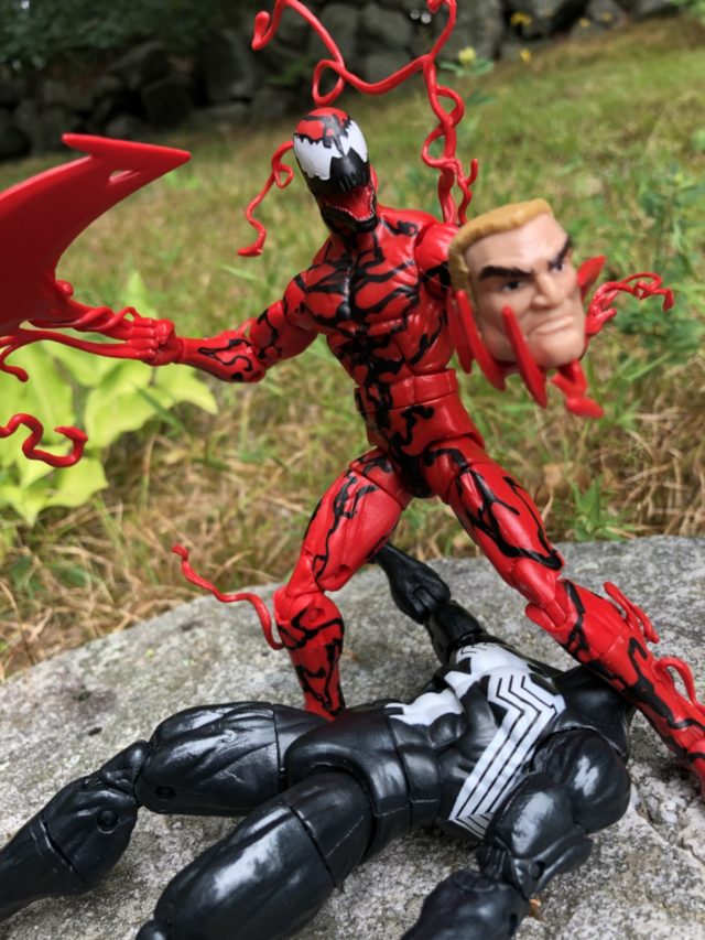 Marvel Legends Carnage Review Holding Eddie Brock Venom Head