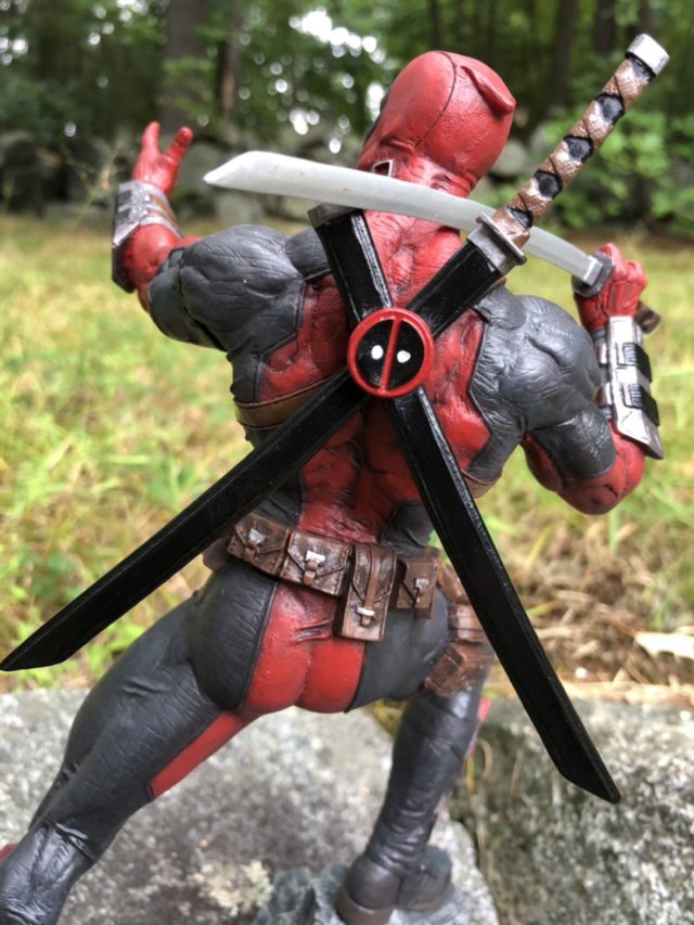 Back of Deadpool Marvel Premier Collection Statue