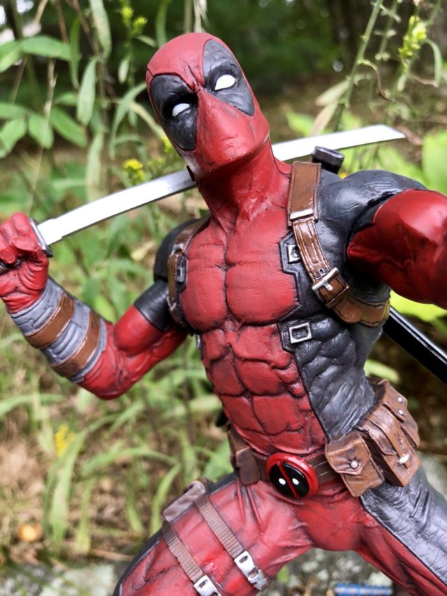 Close-Up of Deadpool Marvel Premier Collection Resin DST Statue