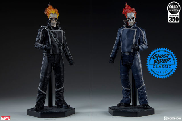 Comparison of Sideshow Collectibles Blue and Black Ghost Rider 12 Inch Figures