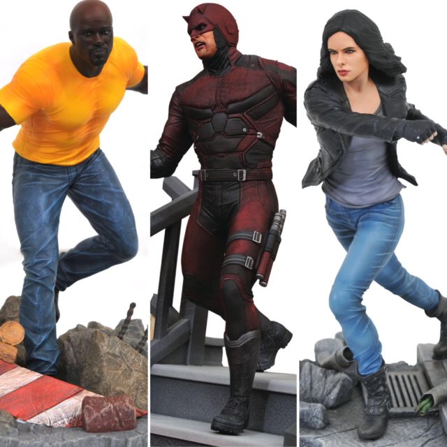 Diamond Select Toys Netflix Daredevil Resin Statue and Luke Cage Jessica Jones Gallery PVC Figures