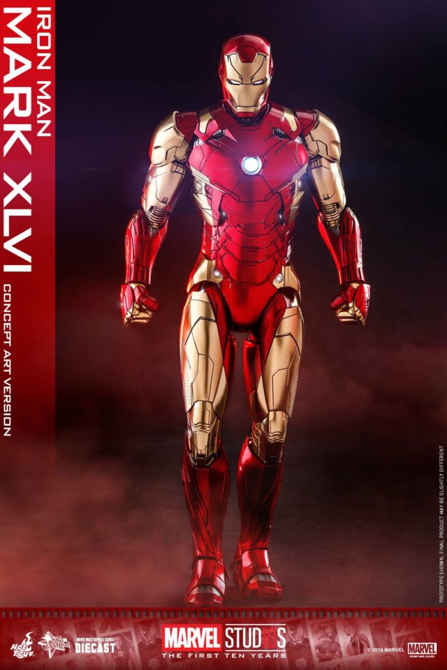 Hot Toys 10 Years of Marvel Studios Iron Man Concept Art Version Figure