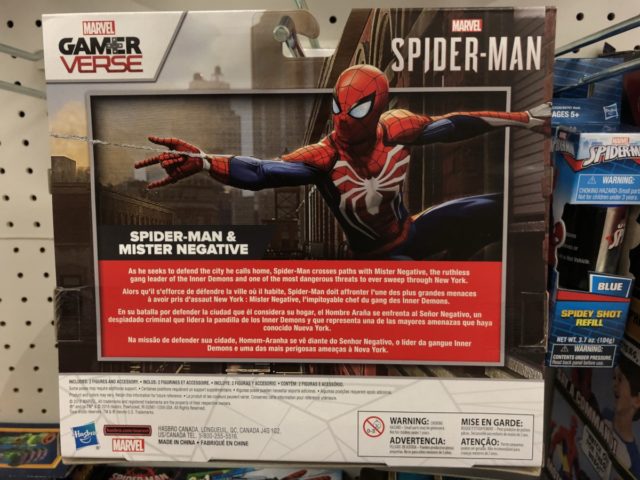 Box Back Hasbro Marvel GamerVerse Spider-Man PS4 Figures