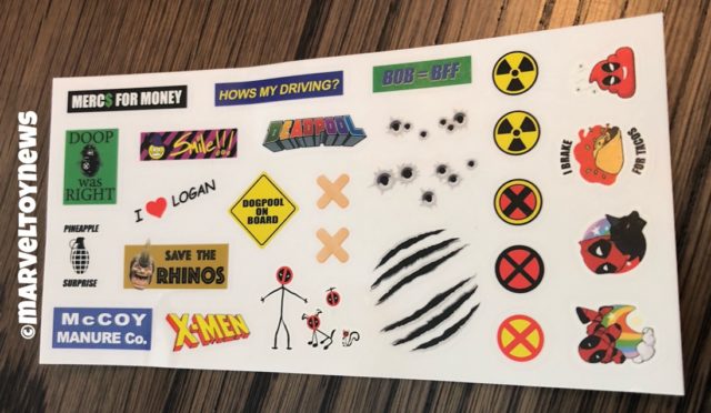 Marvel Legends Deadpool Scooter Stickers Sheet