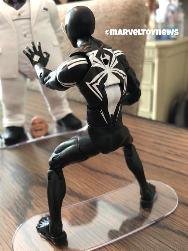 Back of 2019 Marvel Legends Black Costume Spider-Man Figure