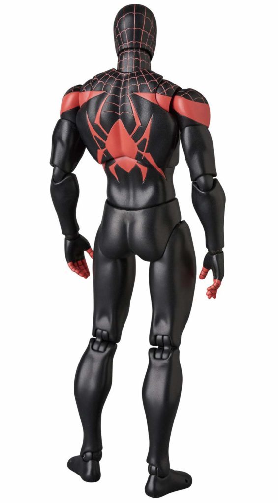 Back of MAFEX Miles Morales Spider-Man Action Figure