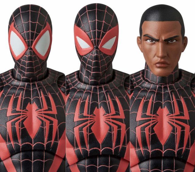 MAFEX Spider-Man Miles Morales 6 Inch Figure Alternate Heads