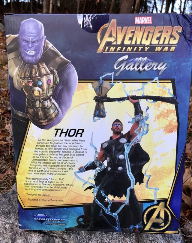 Back of Marvel Gallery Infinity War Thor Box