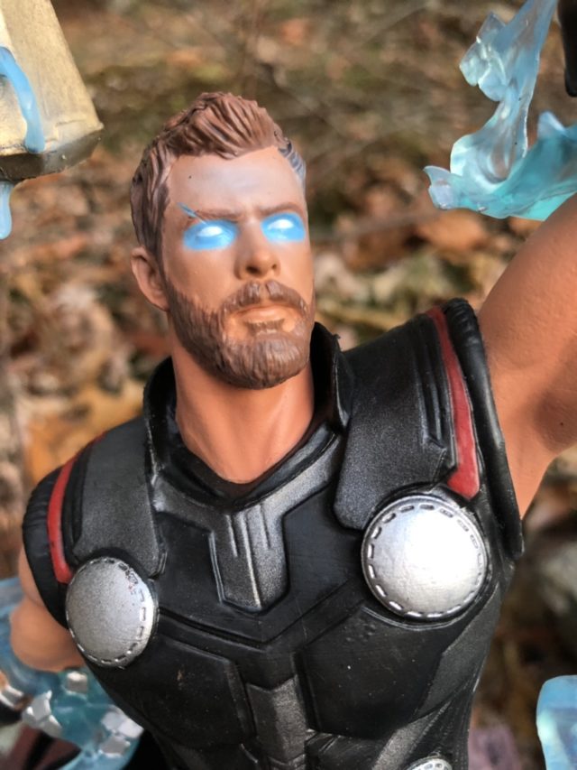 Close-Up of Face on Infinity War Thor Gallery Statue