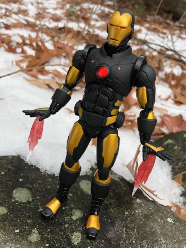 Model 42 Iron Man Mezco Figure Black and Gold Armor Marvel NOW