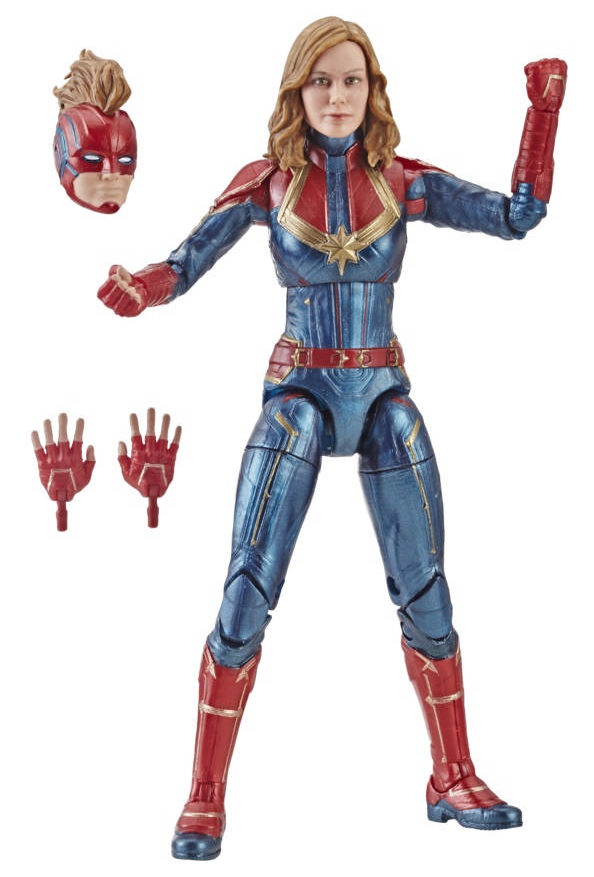 Captain Marvel Marvel Legends Movie Figure with Masked Mohawk Head