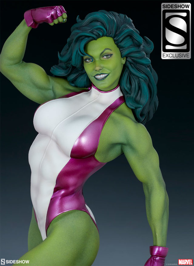 Sideshow Exclusive She-Hulk Classic Portrait Interchangeable Head with Poofy Curly Hair