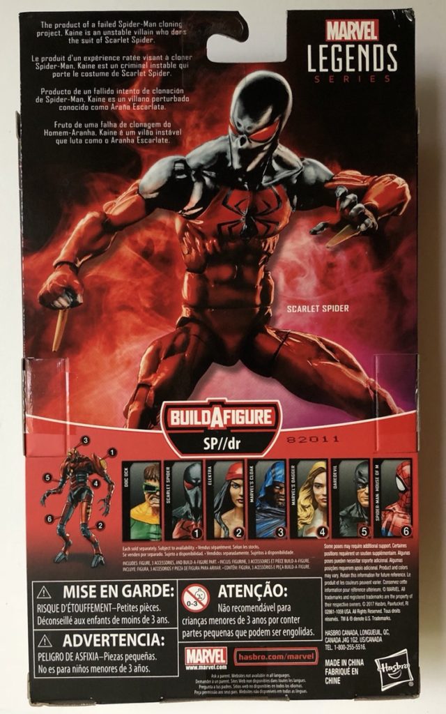 Box Back Scarlet Spider Marvel Legends 2018 Figure SP//DR Series Wave