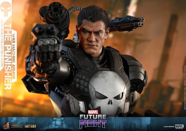 Close-Up of Punisher War Machine Hot Toys Head Portrait