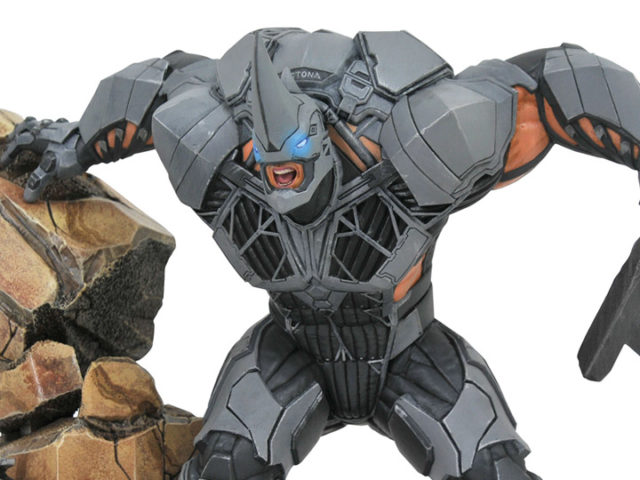 Diamond Select Rhino PS4 Spider-Man Statue Marvel Gallery Close-Up