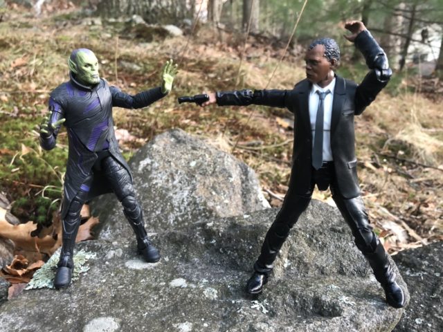 Captain Marvel Legends Nick Fury Figure Shooting Talos Skrull