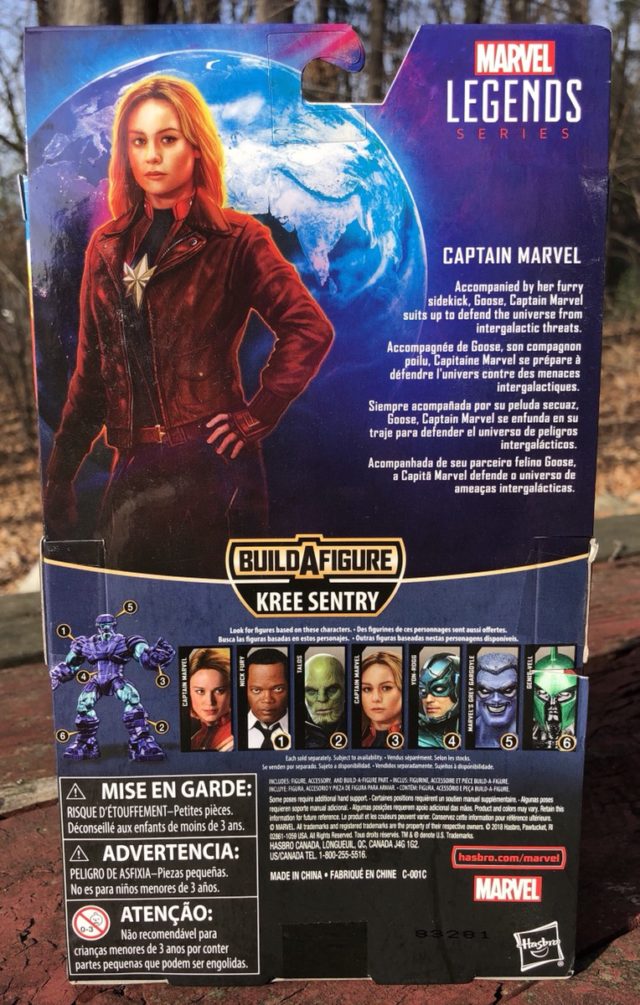 Box Back Captain Marvel Legends Figure in Flight Bomber Jacket