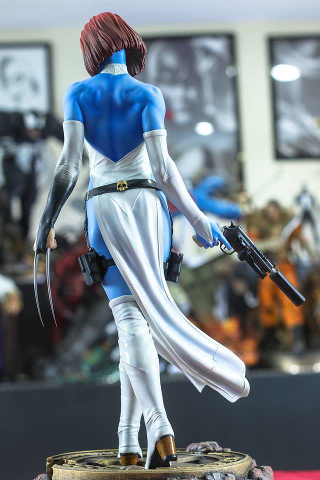 Back of Sideshow Collectibles Mystique Statue Exclusive