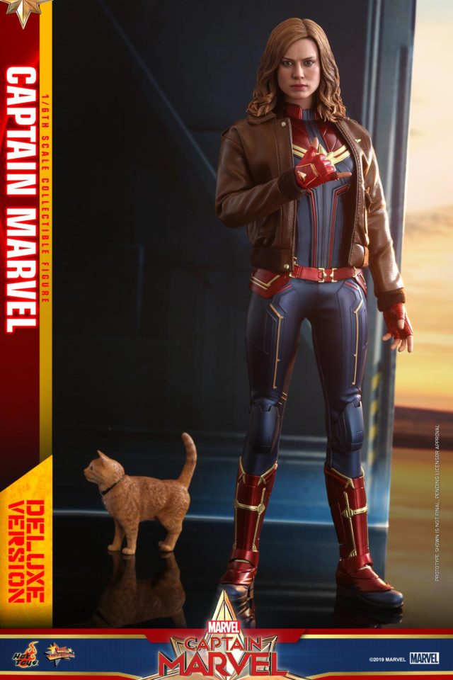 Hot Toys Captain Marvel Deluxe Figure with Jacket and Goose the Cat