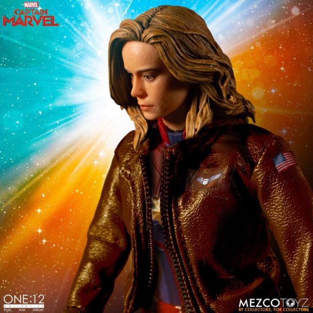 Mezco ONE 12 Collective Captain Marvel Figure in Bomber Jacket