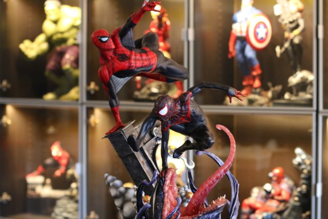 Sideshow Collectibles Spider-Man and Miles Morales Premium Format Statues Together
