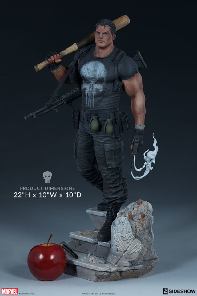 Sideshow Premium Format Punisher Statue Size Scale Photo with Apple